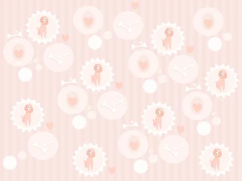 Cute poodle pattern Stock Illustration