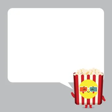 Cute Pop Corn with Speech Bubbles Stock Illustration