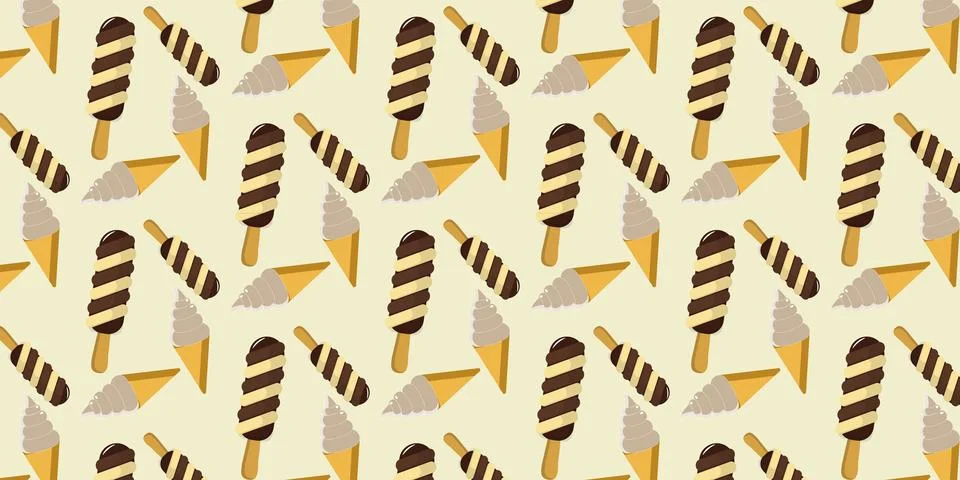 Cute Popsicle Pattern Summer Dessert Background 库存插图