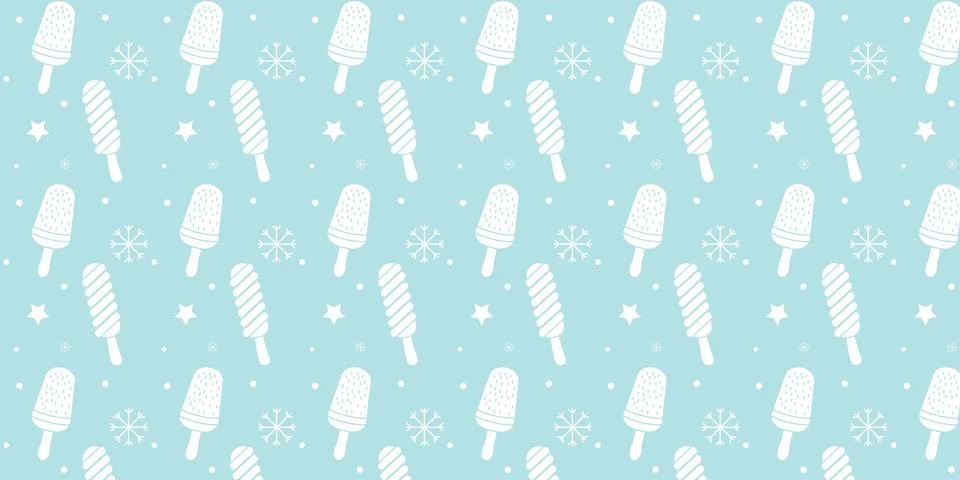 Cute Popsicle Pattern Summer Dessert Background Stockillustratie