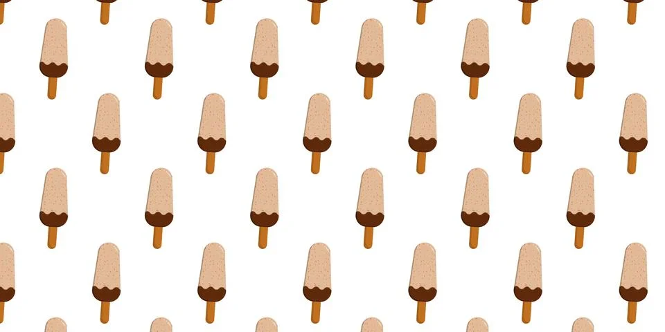 Cute Popsicle Pattern Summer Dessert Background Stock Illustration