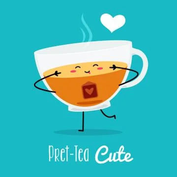 A cute pose of a tea. Vector Illustration Stock Illustration