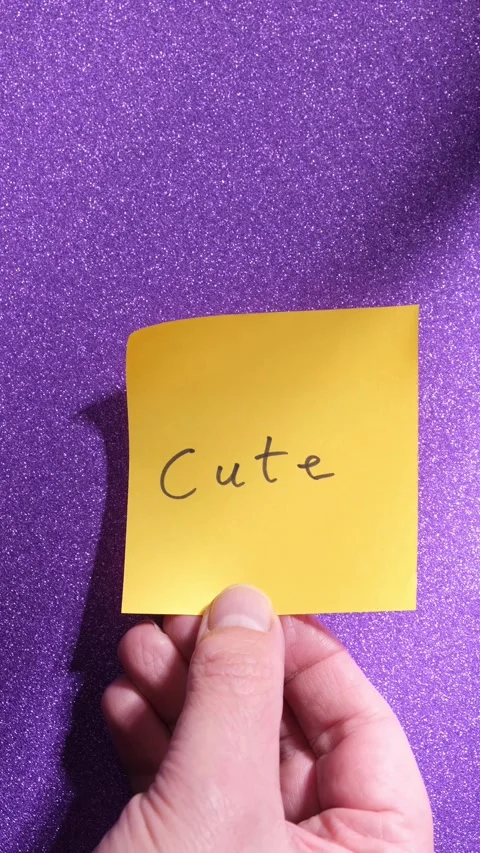 Cute post it note on purple Video stock 294929744