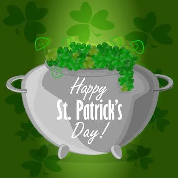 Cute pot of shamrocks for st patricks celebration Stock Illustration