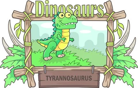 Cute predatory dinosaur Stock Illustration