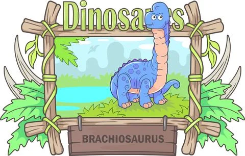 Cute prehistoric dinosaur brachiosaurus Stock Illustration