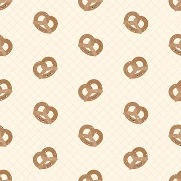 Cute pretzels seamless pattern Stock Illustration