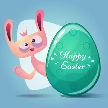 Cute princess rabbit. Happy easter. Stock Illustration