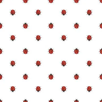 Cute print with red ladybugs Stock Illustration