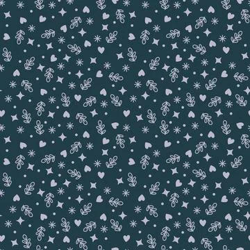 Cute print with simple elements. Winter seamless pattern. Stock Illustration