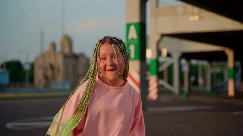 Cute professional child dancer expressing emotions using body Stock Footage 202219580