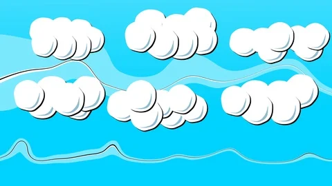 Cute Puffy Clouds and Blue Sky in Stop Motion Stock Footage 103856943