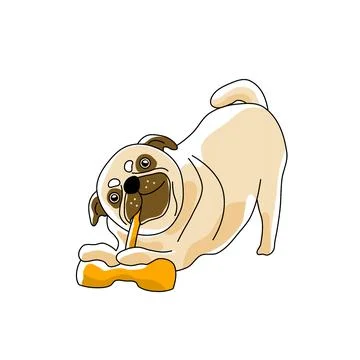 Cute pug dog illustration  Stock Illustration