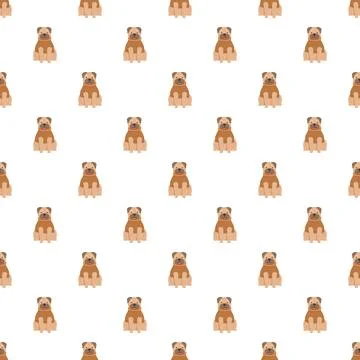 Cute pug dog seamless pattern background Stock Illustration