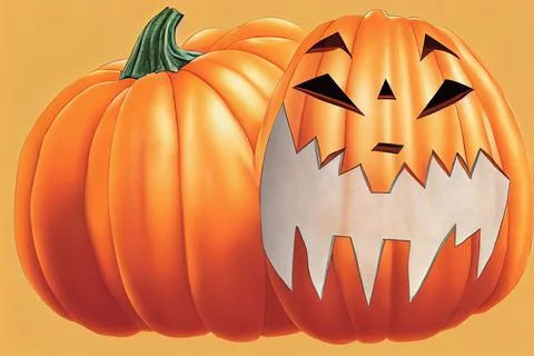 Cute pumpkin be a trump orange head illustration Stock Illustration
