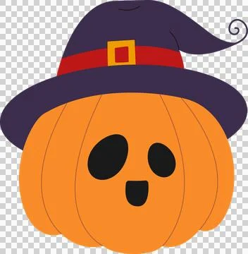 Cute pumpkin, Halloween design, flat illustration Stock Illustration