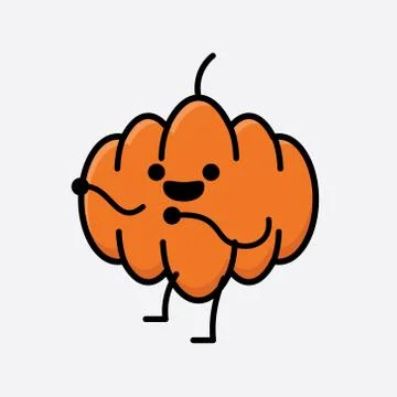 Cute Pumpkin Mascot Vector Character Stock Illustration