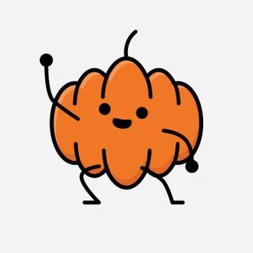Cute Pumpkin Mascot Vector Character Stock Illustration