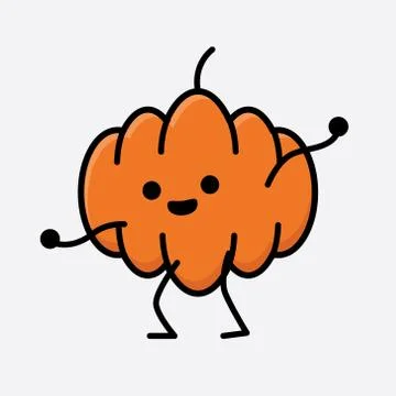 Cute Pumpkin Mascot Vector Character Stock Illustration