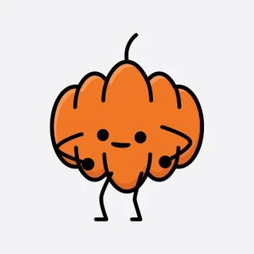 Cute Pumpkin Mascot Vector Character Stock Illustration