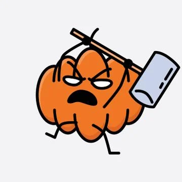 Cute Pumpkin Mascot Vector Character Stock Illustration