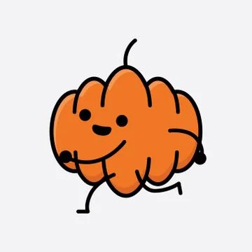Cute Pumpkin Mascot Vector Character Stock Illustration