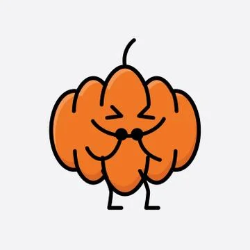 Cute Pumpkin Mascot Vector Character Illustrazione stock