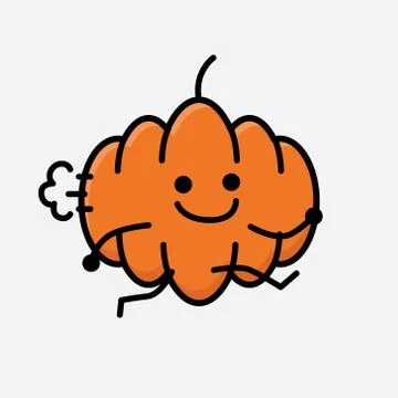 Cute Pumpkin Mascot Vector Character Stock Illustration