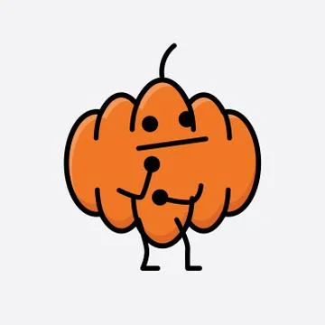 Cute Pumpkin Mascot Vector Character Stock Illustration