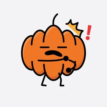 Cute Pumpkin Mascot Vector Character Stock Illustration