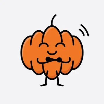 Cute Pumpkin Mascot Vector Character Stock Illustration