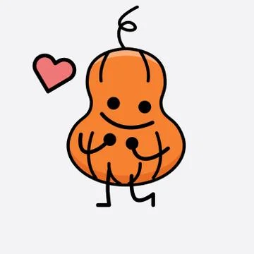 Cute Pumpkin Mascot Vector Character Stock Illustration