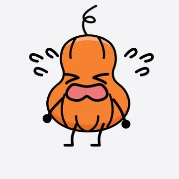 Cute Pumpkin Mascot Vector Character Stock Illustration