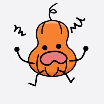 Cute Pumpkin Mascot Vector Character Stock Illustration