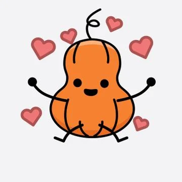 Cute Pumpkin Mascot Vector Character Stock Illustration