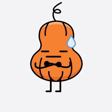 Cute Pumpkin Mascot Vector Character Stock Illustration