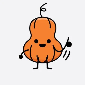 Cute Pumpkin Mascot Vector Character Stock Illustration