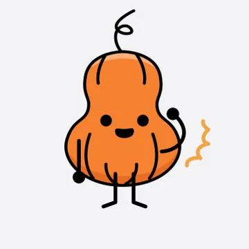 Cute Pumpkin Mascot Vector Character Stock Illustration