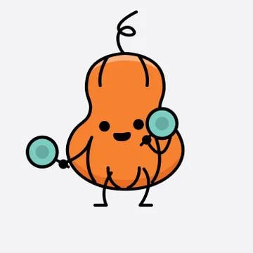 Cute Pumpkin Mascot Vector Character Stock Illustration
