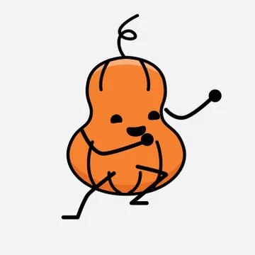 Cute Pumpkin Mascot Vector Character Stock Illustration