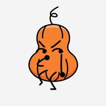 Cute Pumpkin Mascot Vector Character Stock Illustration