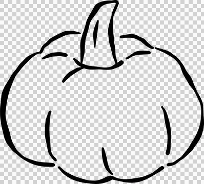 Cute Pumpkin Outline Hand Drawn Illustration Stock Illustration