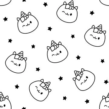 Cute pumpkin. Seamless pattern. Coloring Page. 스톡 일러스트