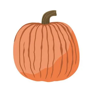 Cute pumpkin vector illustration isolated on a white. Autumn harvest Stock Illustration