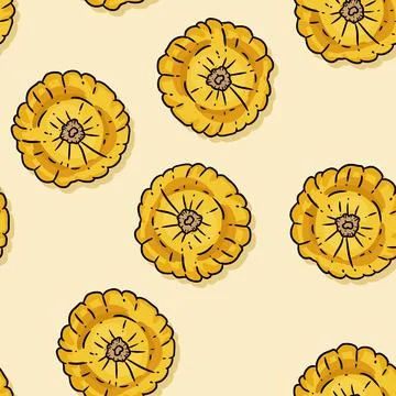 Cute pumpkins cartoon seamless pattern. Fall decoration background texture ti Illustrazione stock