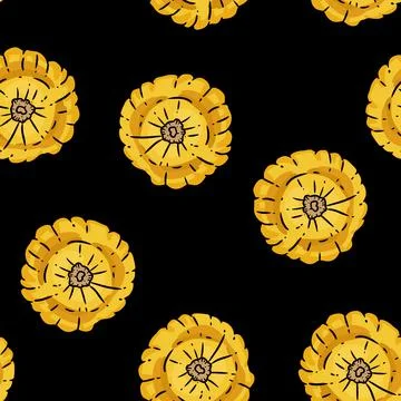 Cute pumpkins cartoon seamless pattern. Fall decoration background texture ti Illustrazione stock