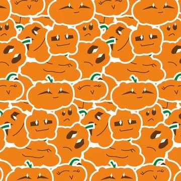 Cute pumpkins Stock Illustration