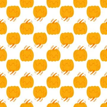 Cute pumpkins on a white background Stock Illustration