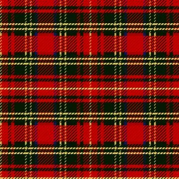 Cute punk red plaid vector seamless pattern. Checkered scottish flannel print Stock Illustration