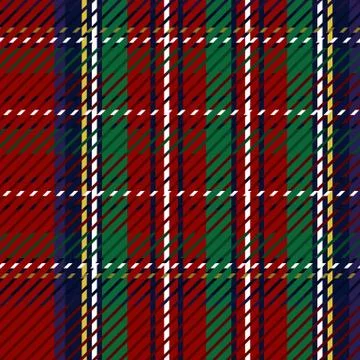 Cute punk red plaid vector seamless pattern. Checkered scottish flannel print Stock Illustration